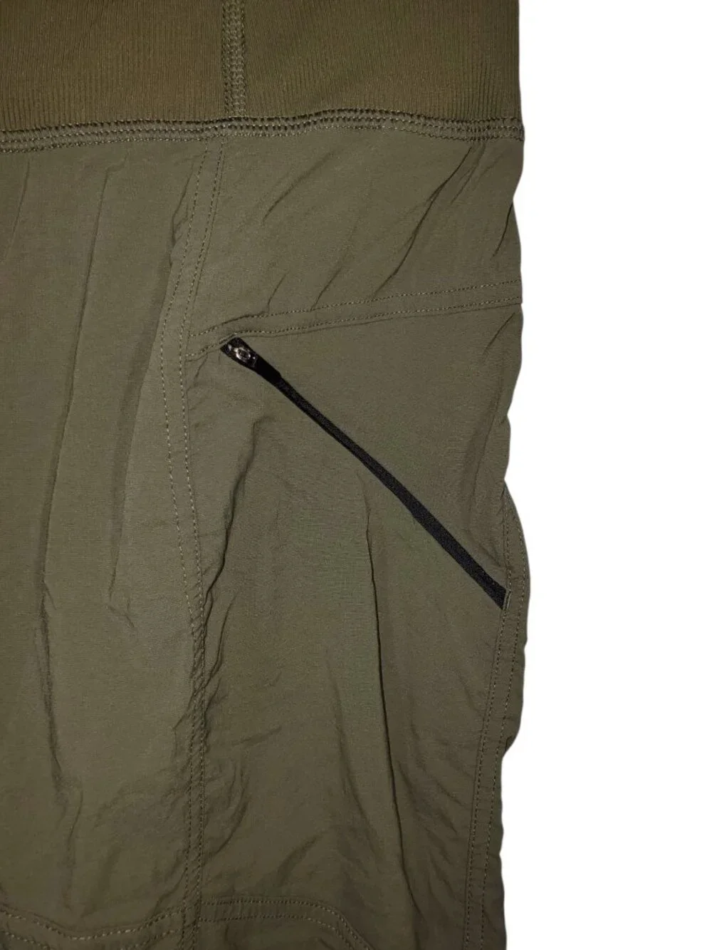 Prana Koen Pants Women's S Grape Leaf Green Nylon Pull-On Tapered Hiking Travel - Picture 4 of 11